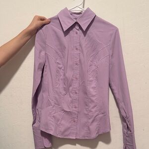 Lavender Button-Up Women's Top
